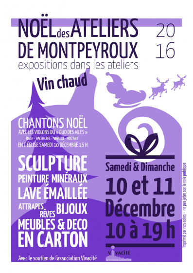 Affiche Noël des ateliers à Montpeyroux