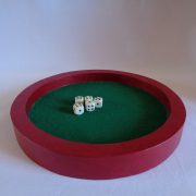 Piste de dés rouge carmin et verte (30 cm)