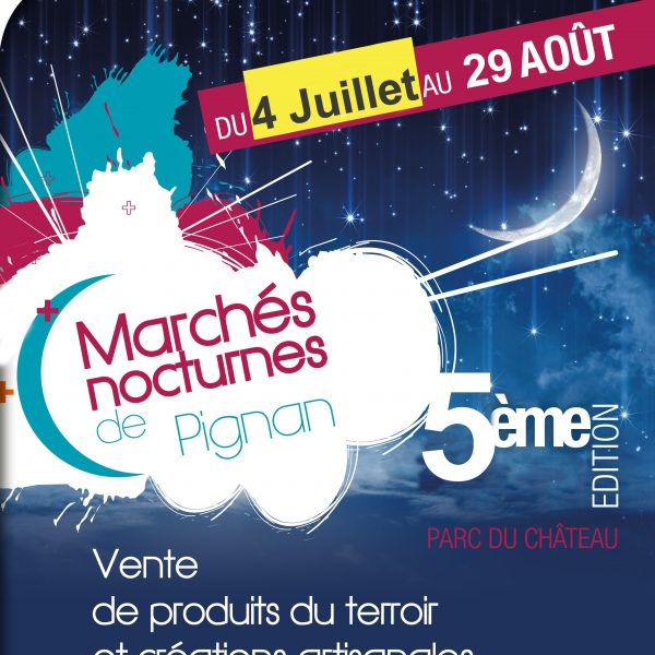 Affiche marché nocturne Pignan 2015