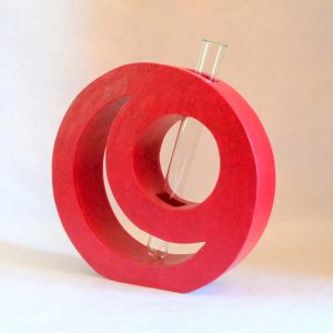 Soliflore rond en carton - Rouge carmin – Image 2