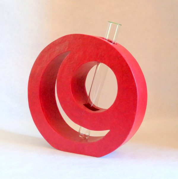 Soliflore rond en carton - Rouge carmin