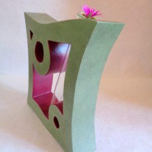 Soliflore en carton - Vert olive/Framboise – Image 2