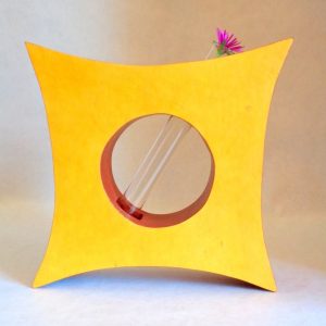 Soliflore en carton - Jaune ocre/Rouille – Image 2