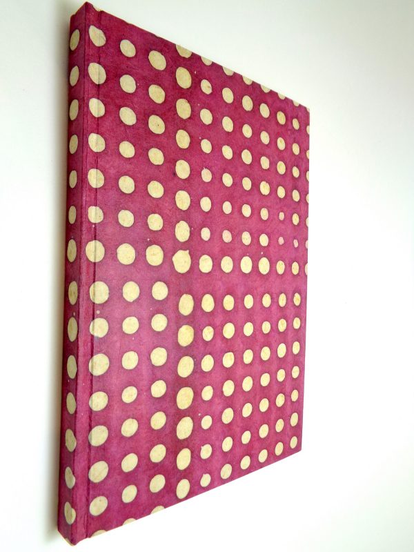 Carnet A5 - 14,5 cm X 21 cm - Bordeaux/pois blancs - 144 pages