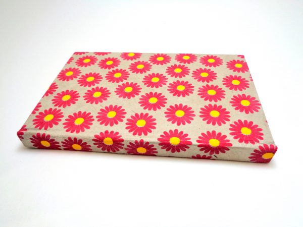 Carnet de poche - 10 cm x 15 cm - Gris à fleurs - 128 pages