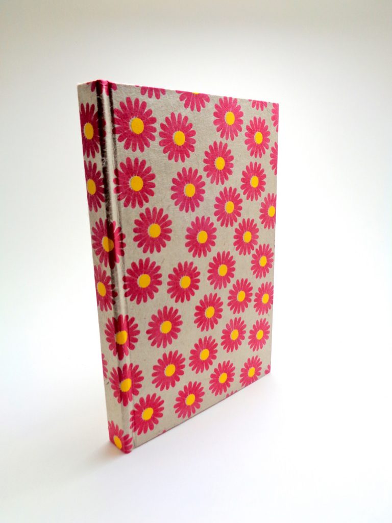 Carnet de poche - 10 cm x 15 cm - Gris à fleurs - 128 pages