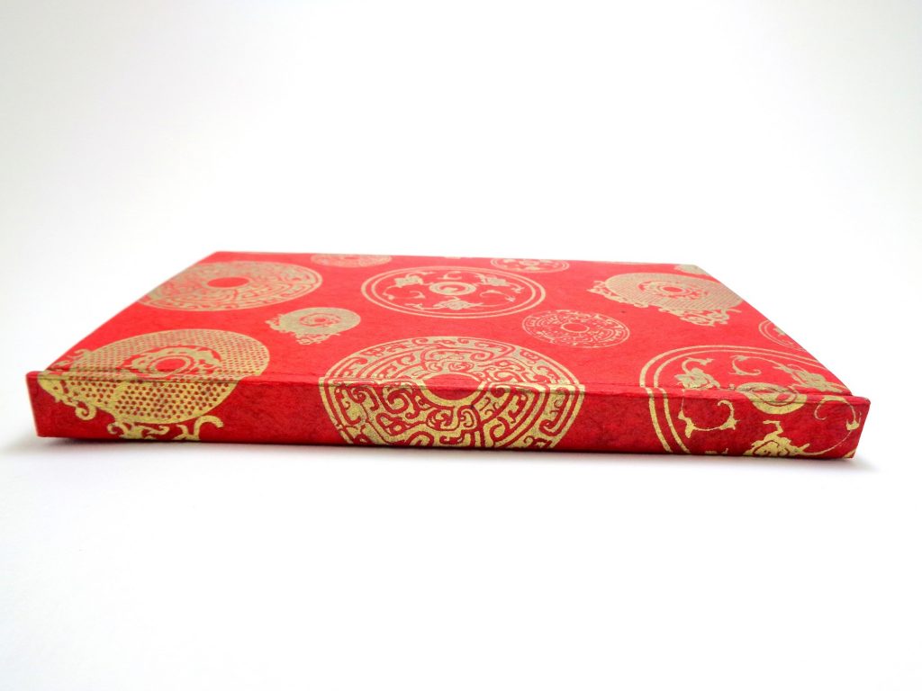 Carnet de poche - 10 cm x 15 cm - Rouge et Or - 128 pages