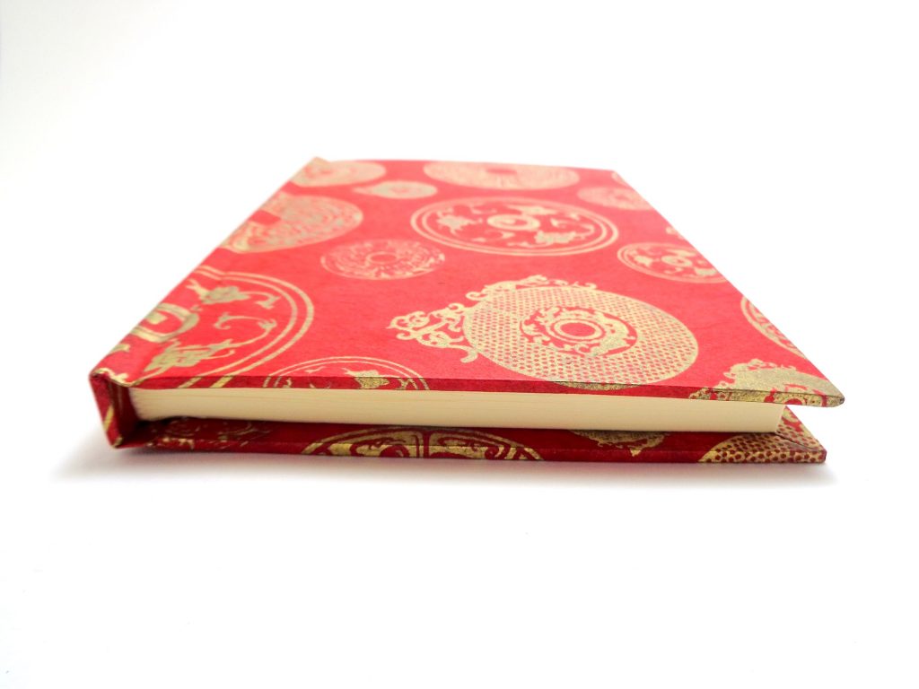 Carnet de poche - 10 cm x 15 cm - Rouge et Or - 128 pages