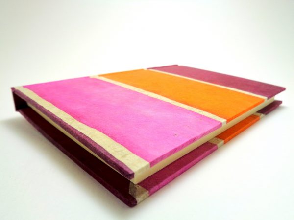 Carnet de poche - 10 cm x 15 cm - Bordeaux/Orange/Rose - 144  pages