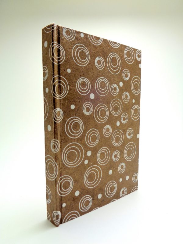 Carnet de poche - 10 cm X 15 cm - Marron à cercles blancs - 144 pages