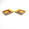 Boucles d'oreille en carton - grand losange - Jaune/Bordeaux - Argent 925 – Image 2