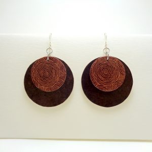 Boucles d'oreille rondes en carton - Marron/rondo marron - Argent 925 – Image 3