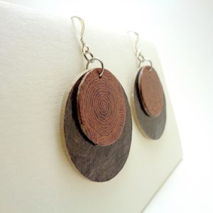 Boucles d'oreille rondes en carton - Marron/rondo marron - Argent 925