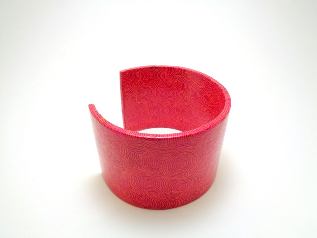 Bracelet manchette en carton - Rondo-Rose