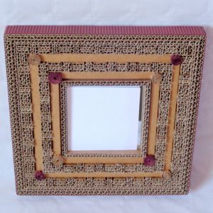 Petit miroir en dentelle de carton - Marron - – Image 3