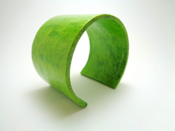Bracelet manchette en carton - Vert prairie