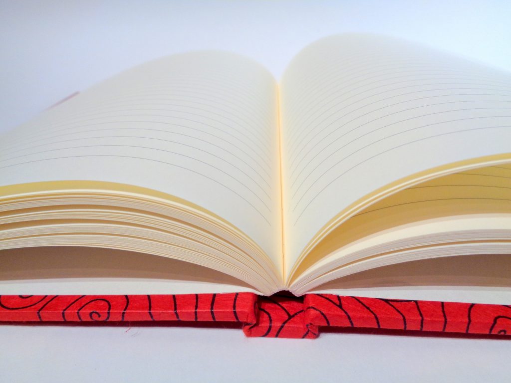 Carnet A5 - 14.5 cm x 21 cm - Rouge à cercles noirs - 144 pages