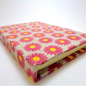 Carnet de poche - 10 cm x 15 cm - Gris à fleurs rose - 144  pages – Image 3