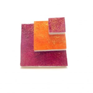 Bague carrée en carton - Bordeaux/Rouille