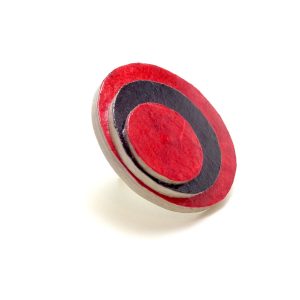 Bague ronde en carton - Rouge carmin/Noir – Image 2