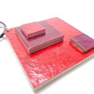 Pendentif losange en carton - Rouge carmin/Bordeaux – Image 3
