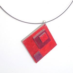 Pendentif losange en carton - Rouge carmin/Bordeaux