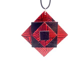 Pendentif étoile en carton "Rouge noeuds"/noir