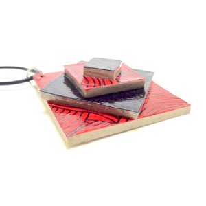 Pendentif étoile en carton "Rouge noeuds"/noir – Image 3