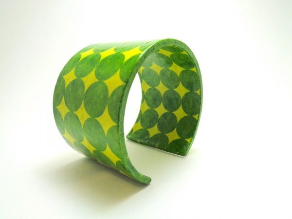 Bracelet manchette en carton - Vert pop