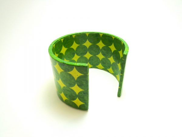 Bracelet manchette en carton - Vert pop