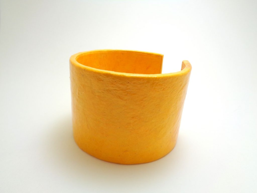 Bracelet manchette en carton - Jaune