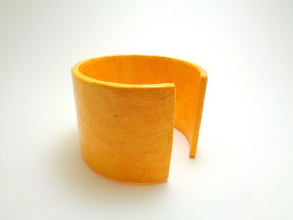 Bracelet manchette en carton - Jaune