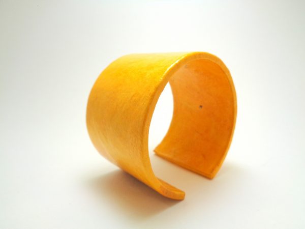 Bracelet manchette en carton - Jaune