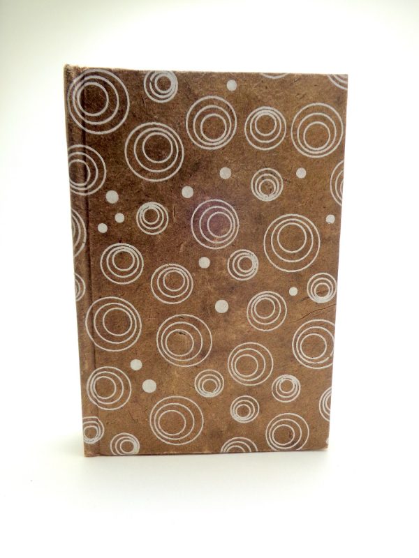 Carnet aux feuilles multi couleurs - Marron à cercles blancs - 256 pages