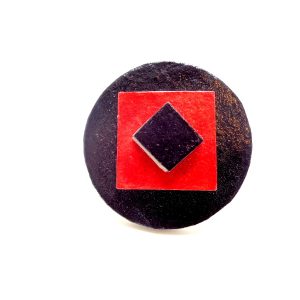 Bague ronde en carton - Noir/Rouge