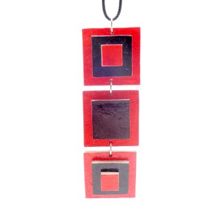 Pendentif long en carton - Rouge/Noir – Image 3