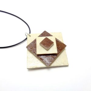 Pendentif en carton - étoile - Blanc/Marron