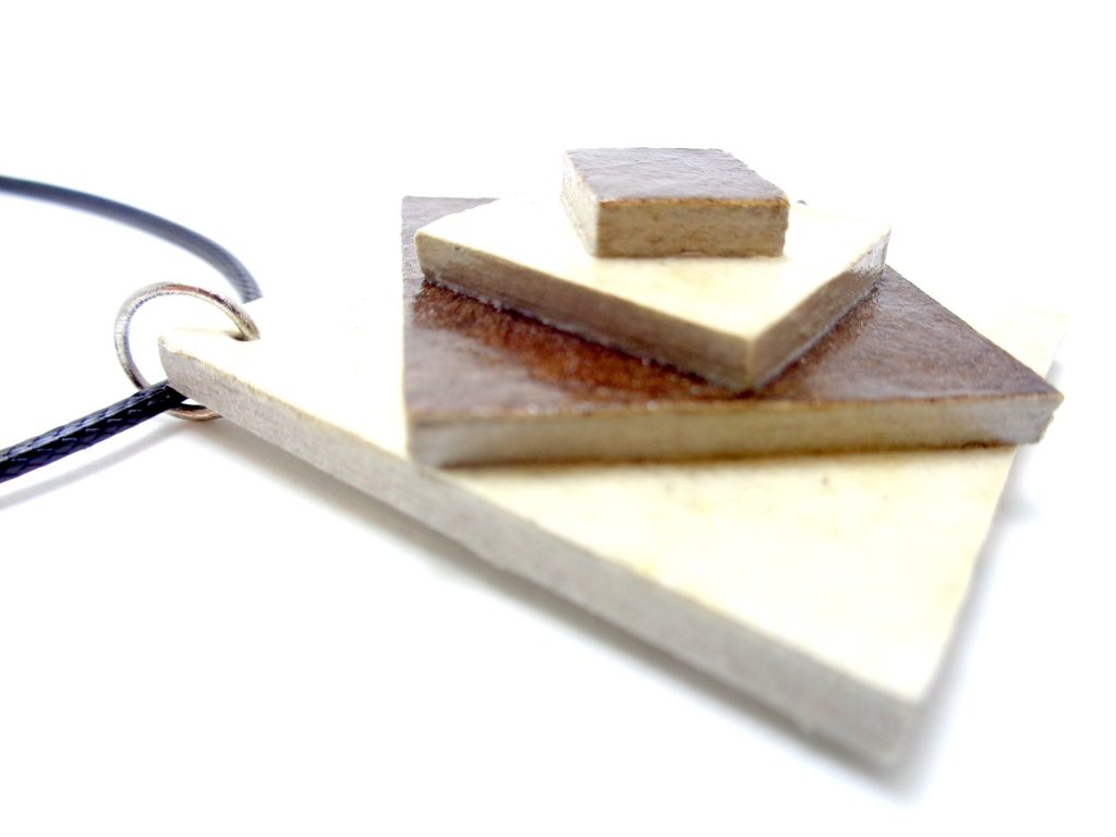 Pendentif en carton - étoile - Blanc/Marron