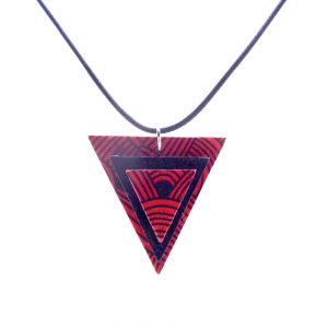 Pendentif triangle en carton - "Rouge Nœuds"/Noir – Image 3