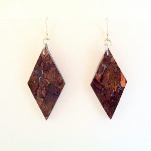 Boucles d'oreille en carton - Losange - Liège - Argent 925 – Image 2