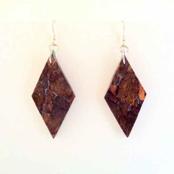 Boucles d'oreille en carton - Losange - Liège - Argent 925