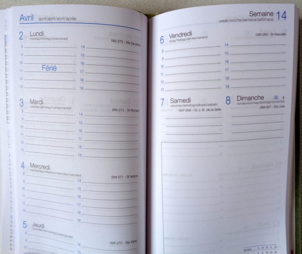 Agenda de poche 2019 - 9,5 cm X 17,5 cm - Liège - 128 pages