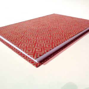 Carnet A5 - 15,5 cm X 22 cm - "Gris et losange rouge" - 160 pages blanches – Image 4