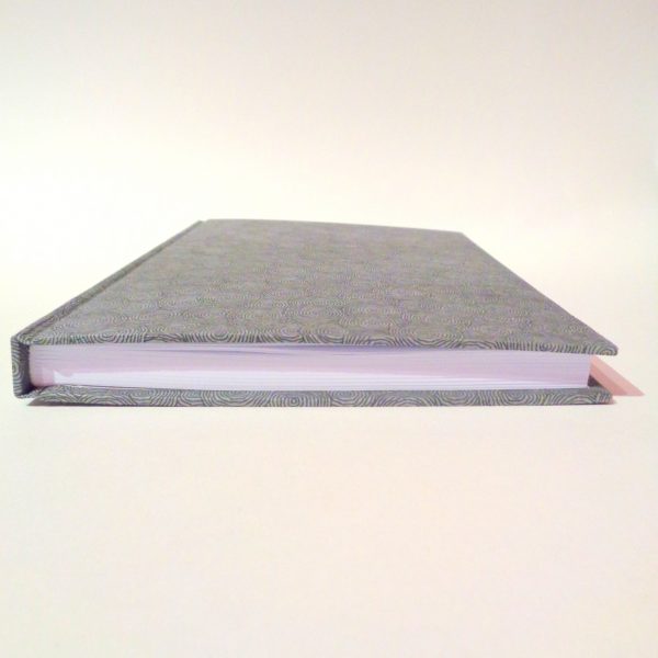 Carnet A5 - 15,5 cm X 22 cm - "Gris à cercles" - 160 pages blanches -