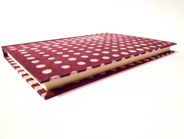 Carnet A5 - 15,5 cm X 22 cm - "Bordeaux à pois" - 160 pages