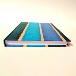 Carnet A5 - 15,5 cm X 22 cm - "Bleu à rayures" - 160 pages blanches - – Image 5