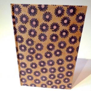 Carnet A5 - 15,5 cm X 22 cm - "Marguerites marron" - 160 pages