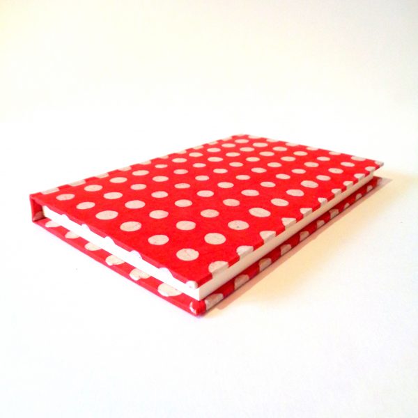 Carnet de poche - 11 cm x 16 cm - "Rouge à pois blancs" - 144 pages