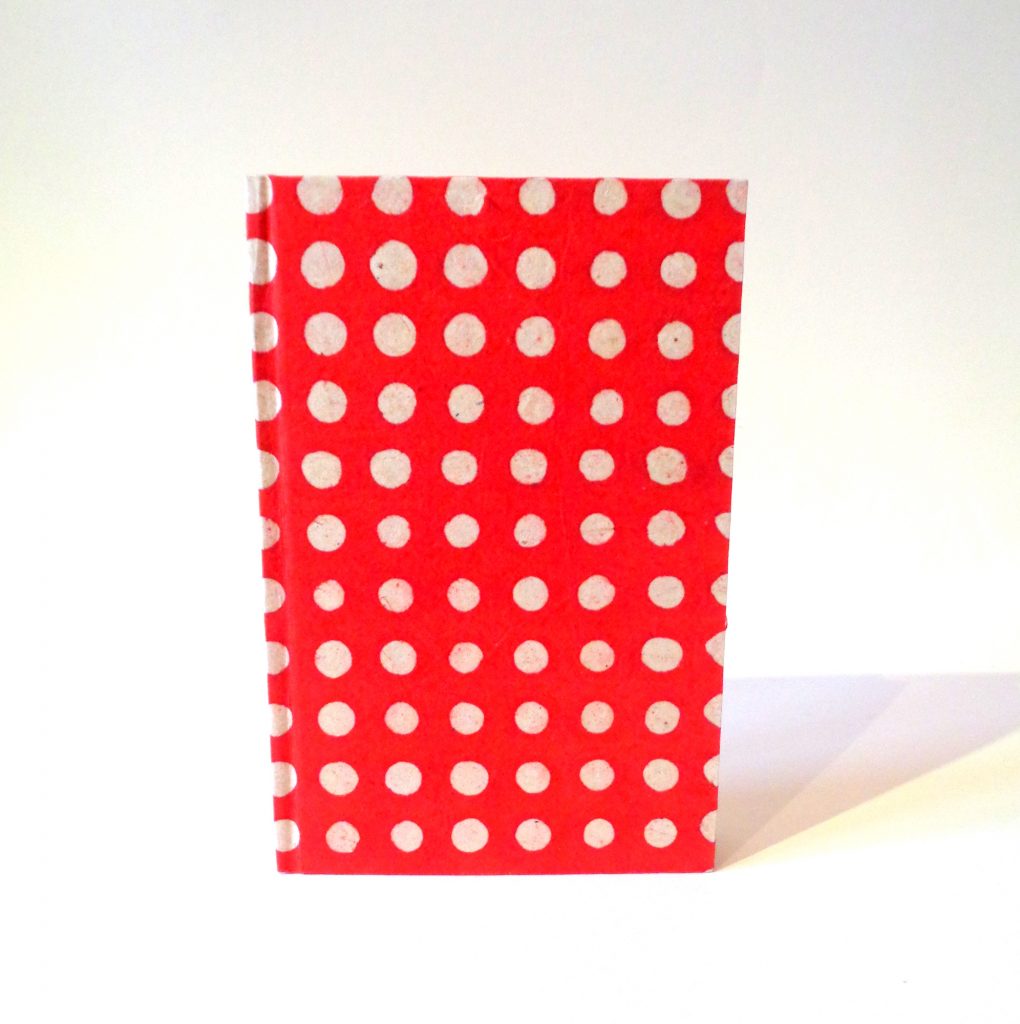 Carnet de poche - 11 cm x 16 cm - "Rouge à pois blancs" - 128 pages - Ligné