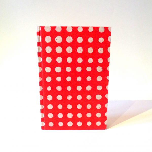 Carnet de poche - 11 cm x 16 cm - "Rouge à pois blancs" - 128 pages - Ligné